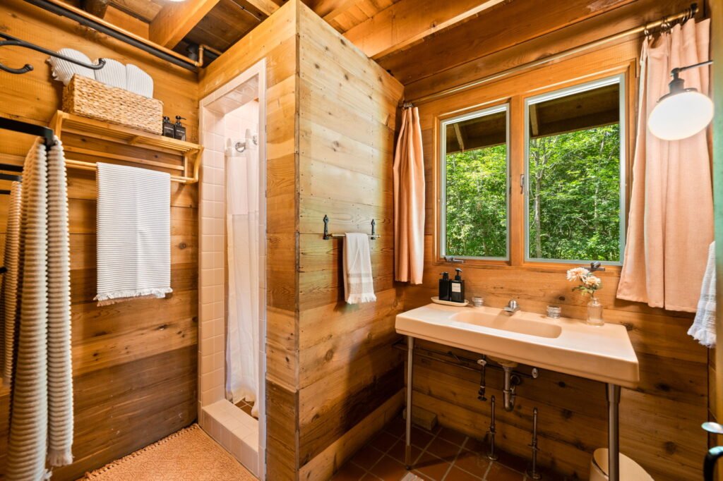 Bathroom shower and sink