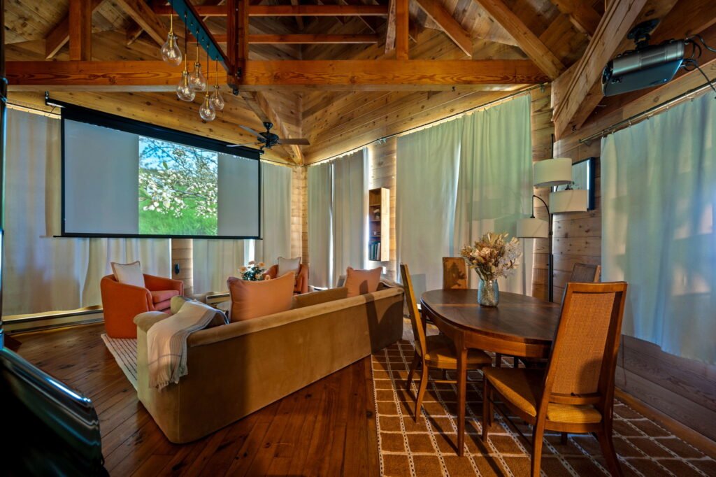 Living room with projector