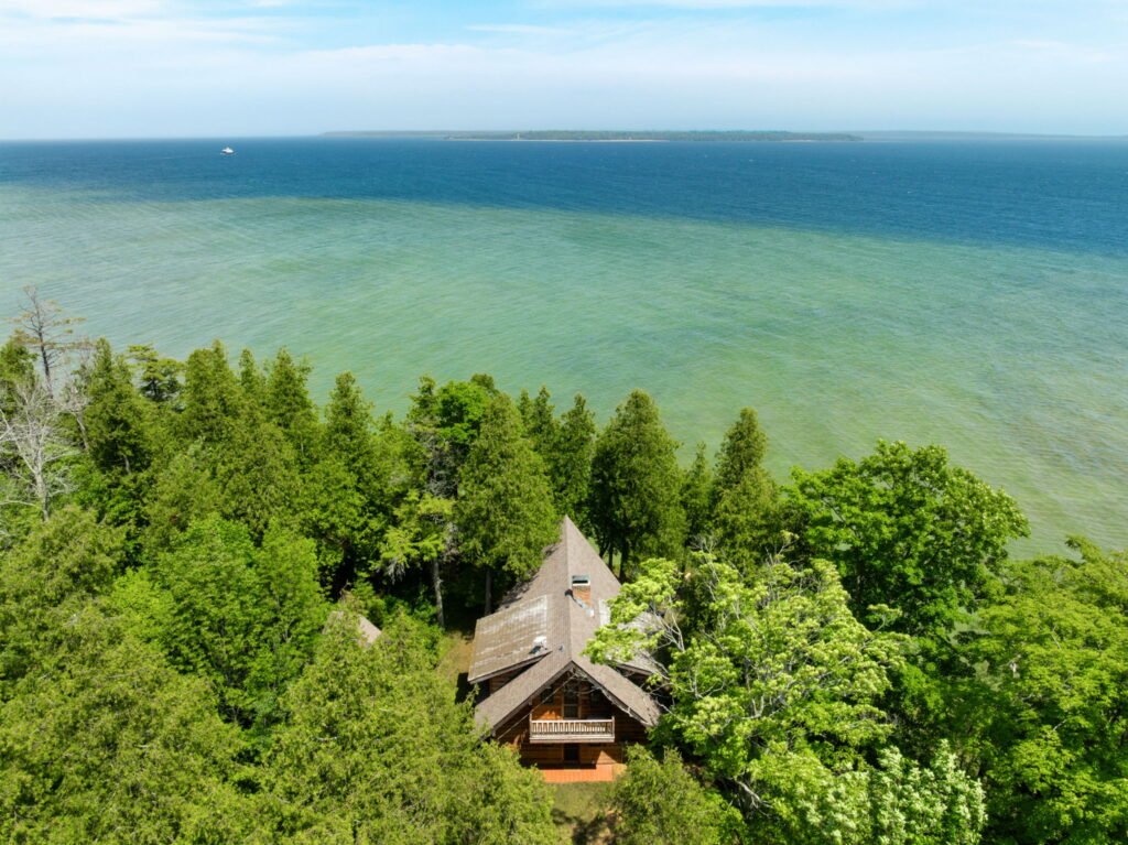 Arial view with lake
